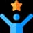 Icon image of a stick figure raising its hands and a star hovering above his head